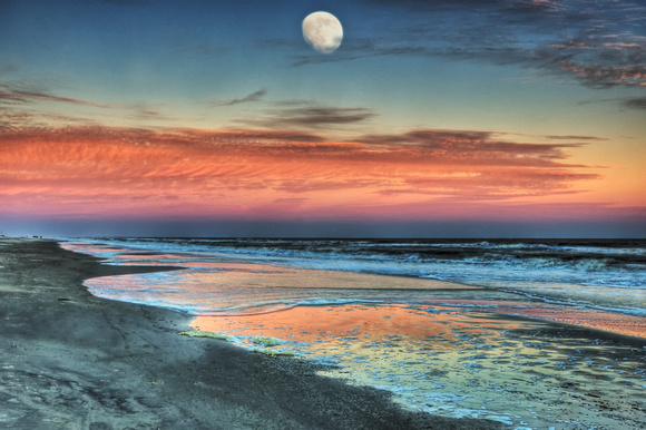 Moonrise at Dusk over Hilton Head Island by Jim Crotty