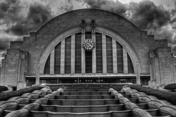 Cincinnati Union Terminal Black and White by Jim Crotty