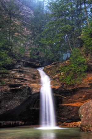 Evening at Lower Falls in Hocking Hills Ohio by Jim Crotty