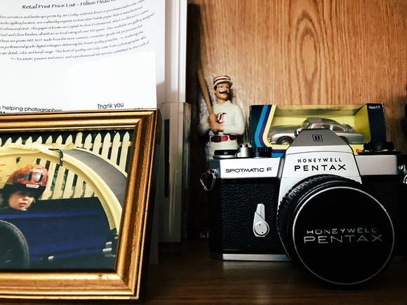 Old Pentax on the Shelf by Photographer Jim Crotty