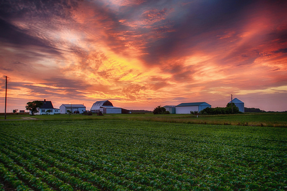 Summer Sunrise Over Ohio Farm by Jim Crotty